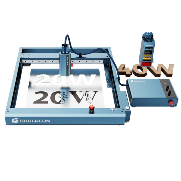 Sculpfun A9 Ultra dual laser engraver with power displayed on a white background