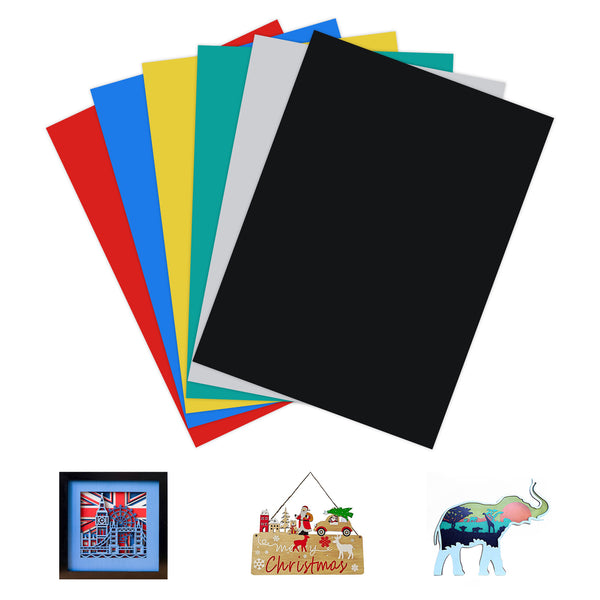 Multi-Color Plywood Sheets – 6pcs A4 11.7"x8.27" 3mm, FSC Certified & DIY