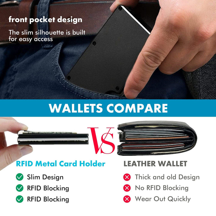 2 Packs Metal Wallet Card Holder