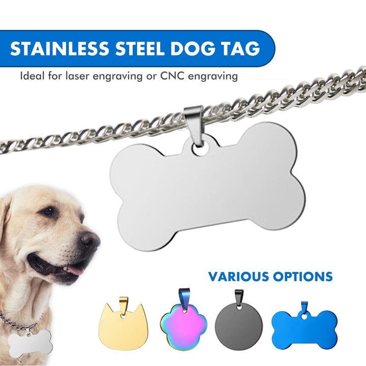 20 Pcs Pet Blank Metal Tags