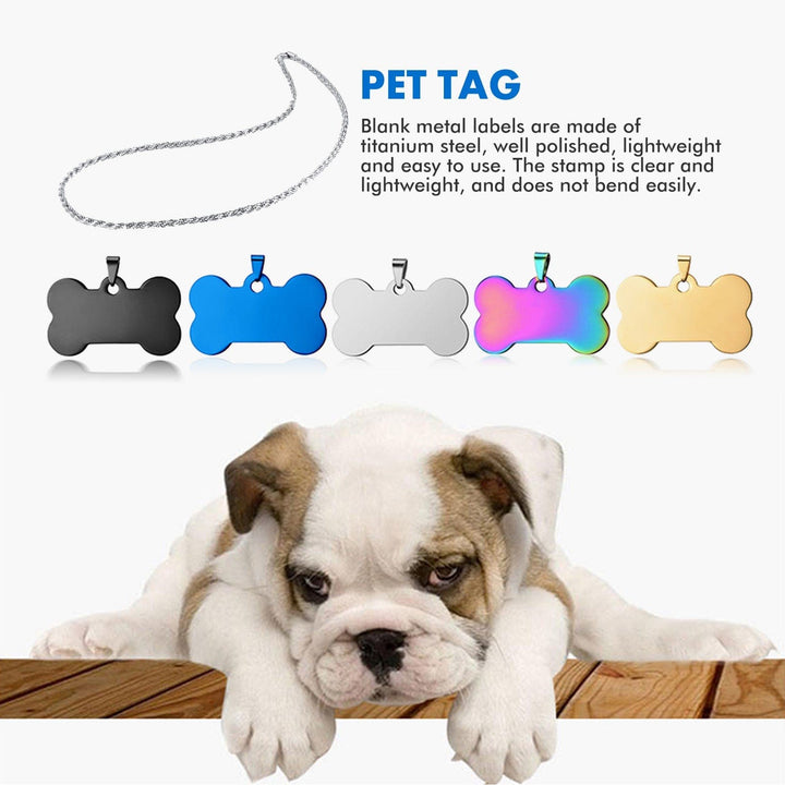 20 Pcs Pet Blank Metal Tags