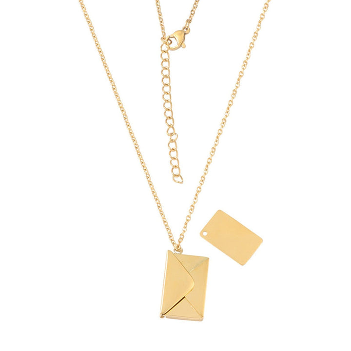 2 PACKS Gold + Silver Couple Envelope Necklace