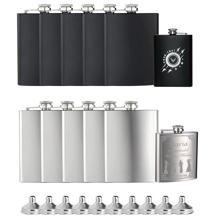 10 Packs 8OZ Stainless Steel Hip Flask