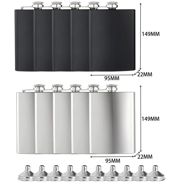 10 Packs 8OZ Stainless Steel Hip Flask