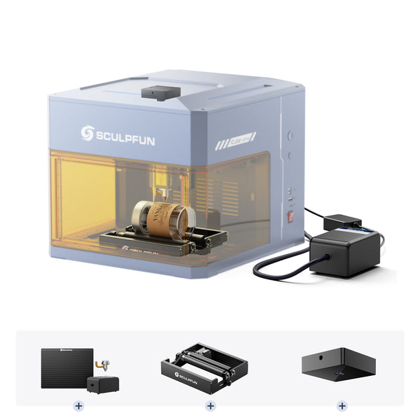iCube Ultra Accessory Set 3 in 1:  iCam Camera + RA Mini Rotary Roller + Air Assist