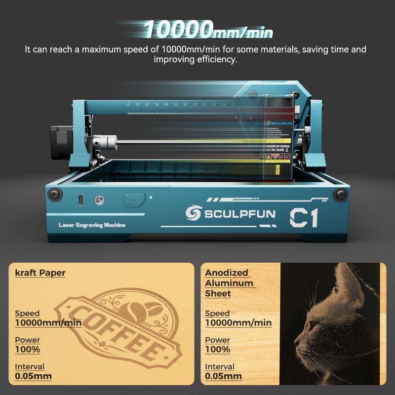 SCULPFUN RA Mini Rotary Roller für C1, iCube Serie, iCube Ultra Lasergravierer, Laser Rotationswalze für Gravuren auf zylindrischen Objekten SCULPFUN RA Mini Rotary Roller für C1, iCube Serie, iCube Ultra Lasergravierer, Laser Rotationswalze für Gravuren auf zylindrischen Objekten